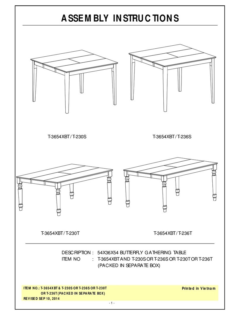 Whitewood Industries T-3654XBT Assembly instructions