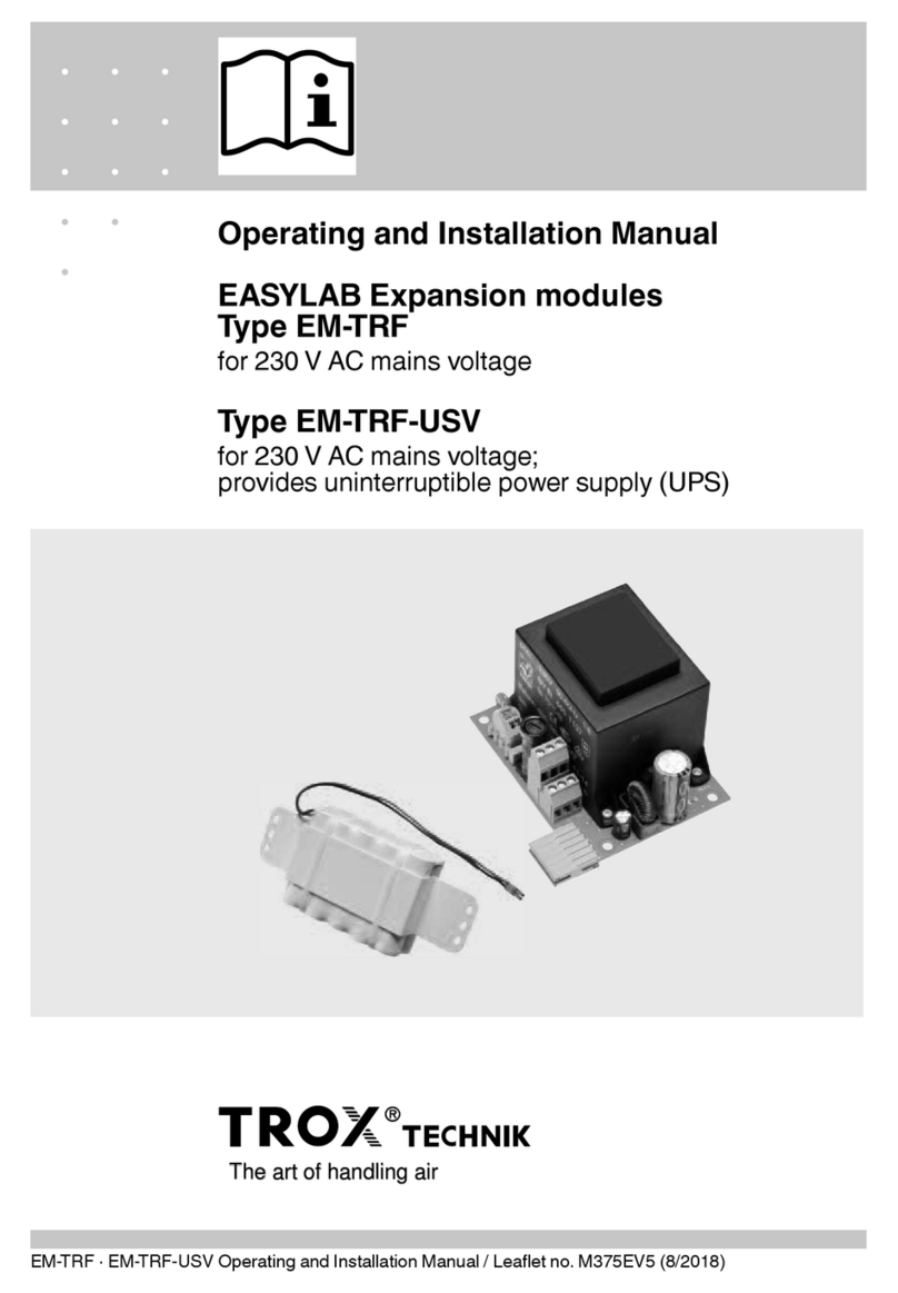 Trox Technik EM-TRF Operating and installation instruction manual