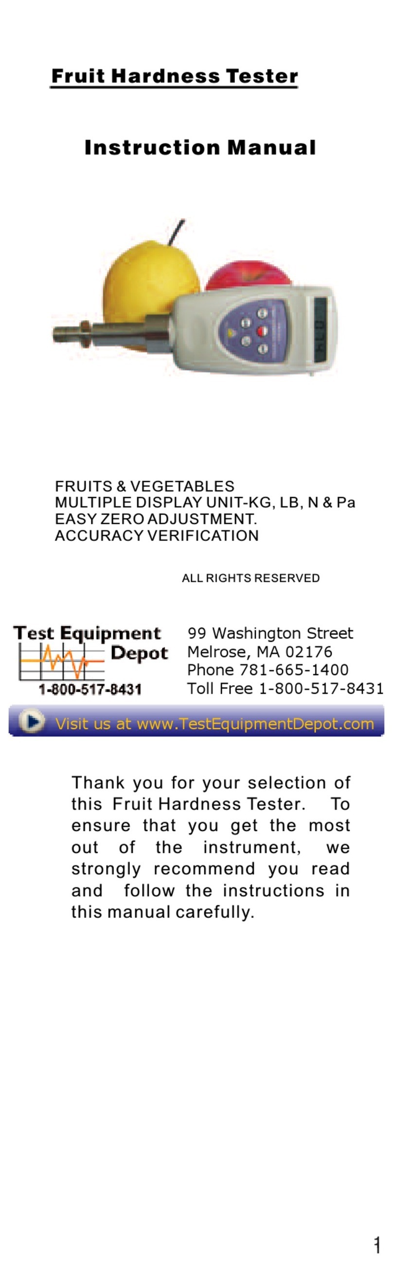 Test Equipment Depot FHT-801 instruction manual