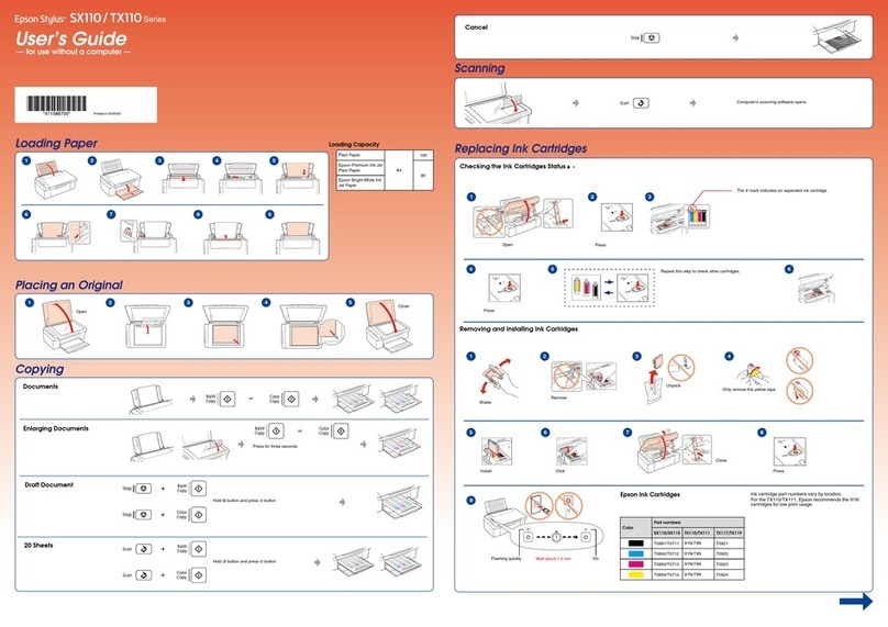Epson Stylus SX110 User manual