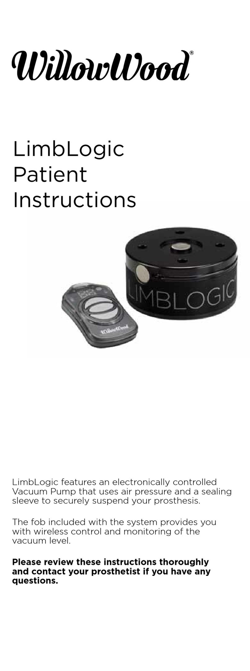 WillowWood LimbLogic Patient Instructions For Use