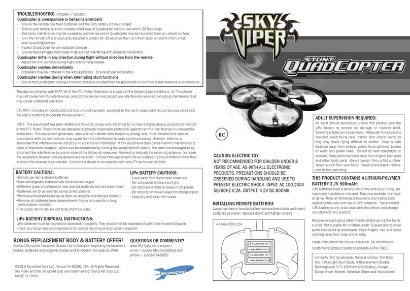 sky viper STUNT QUADCOPTER manual