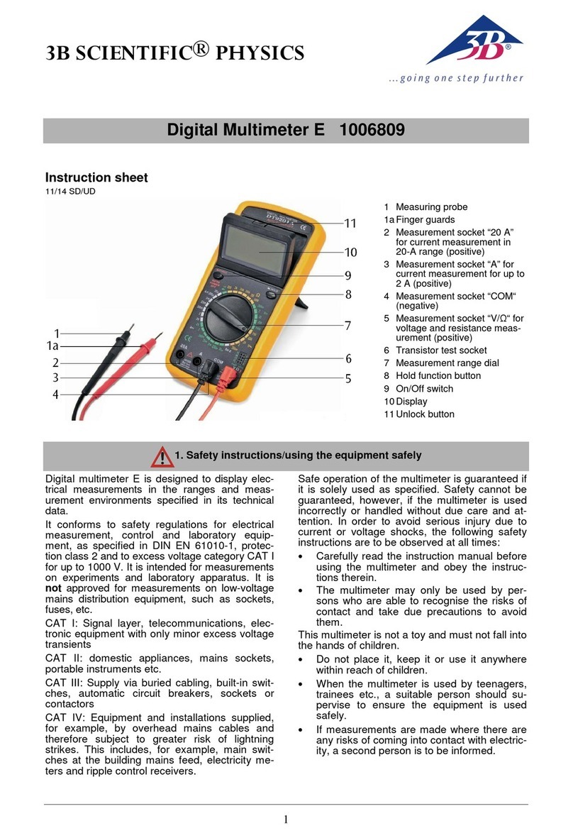 3B SCIENTIFIC PHYSICS DT9201A instruction sheet