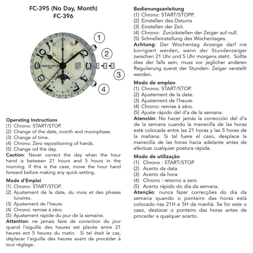 Frederique Constant FC-395 User manual Frederique Constant FC-395 User manual