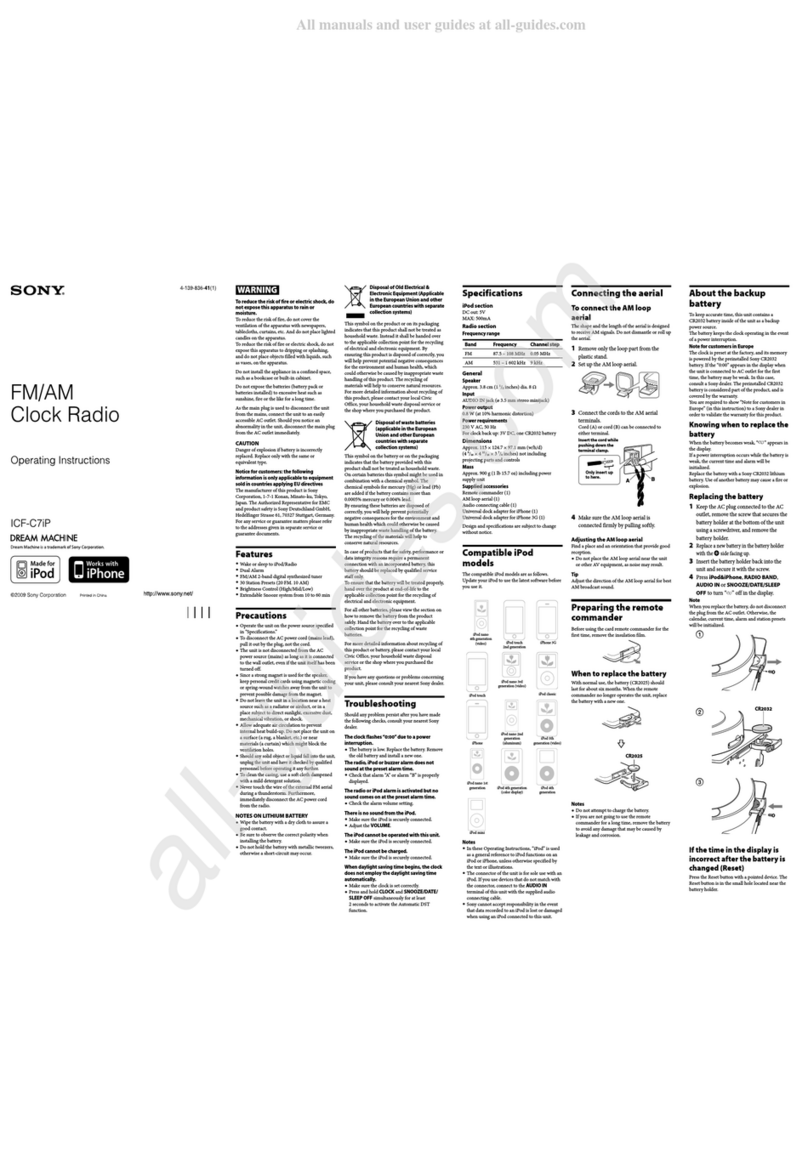 Sony ICF-C7iP User manual