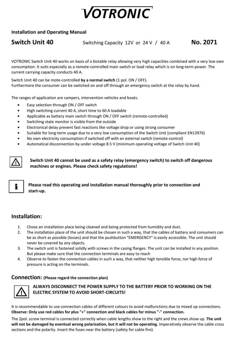 Votronic Switch Unit 40 Installation and operating manual