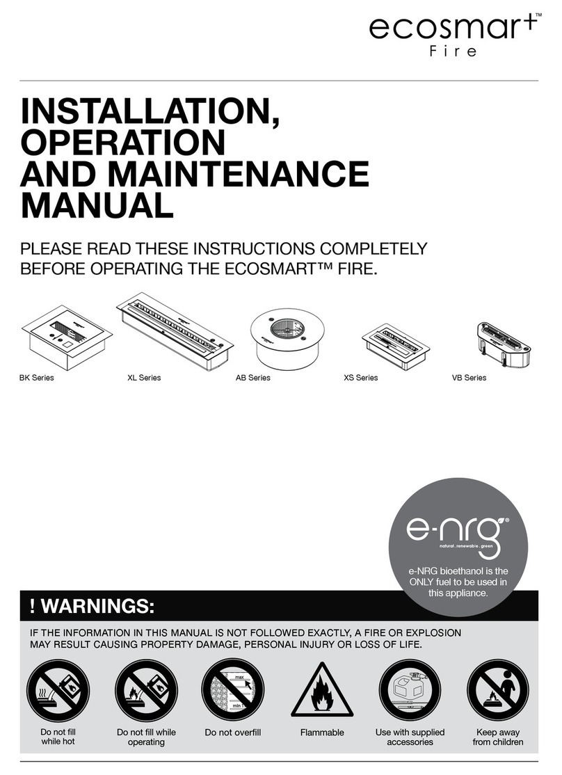 EcoSmart Fire BK Series Installation, operation and maintenance manual