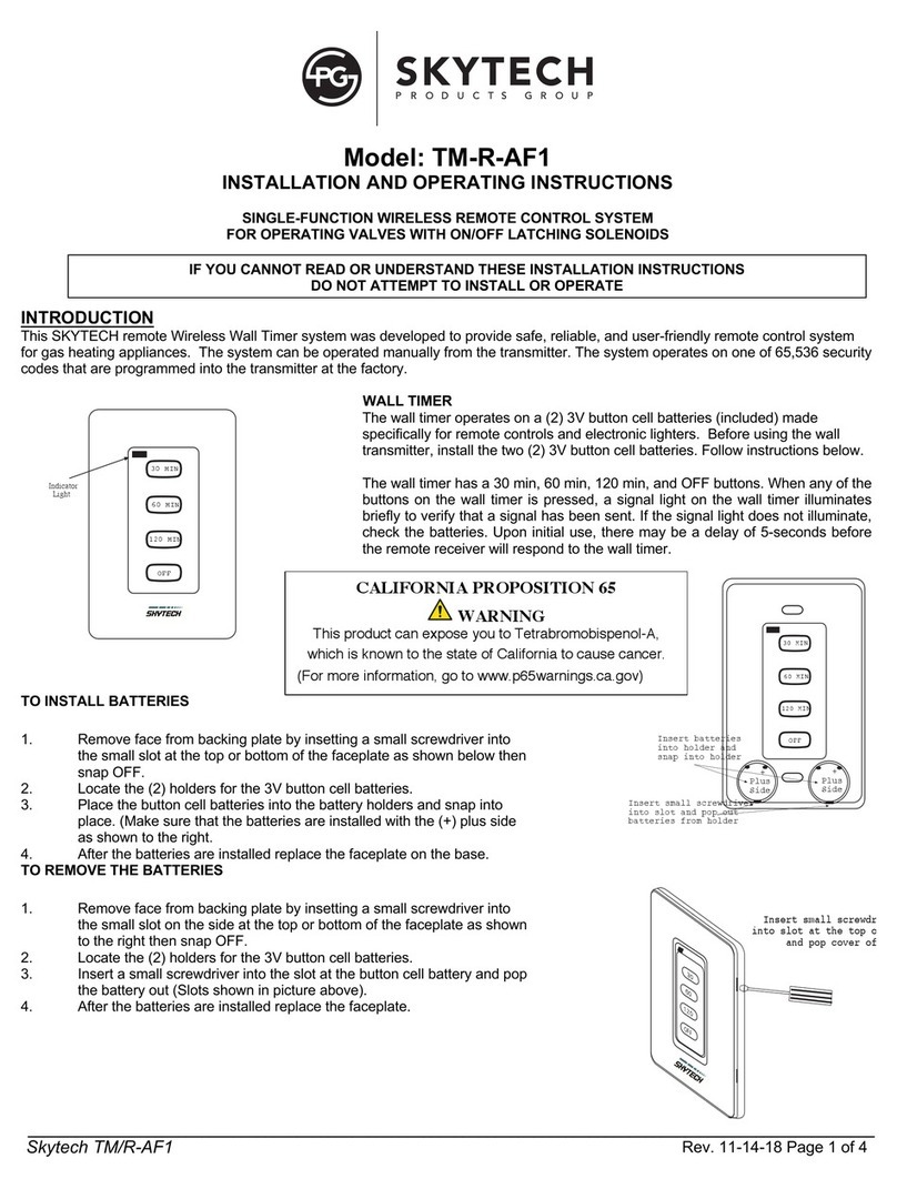 Skytech TM-R-AF1 Installation and operating instructions