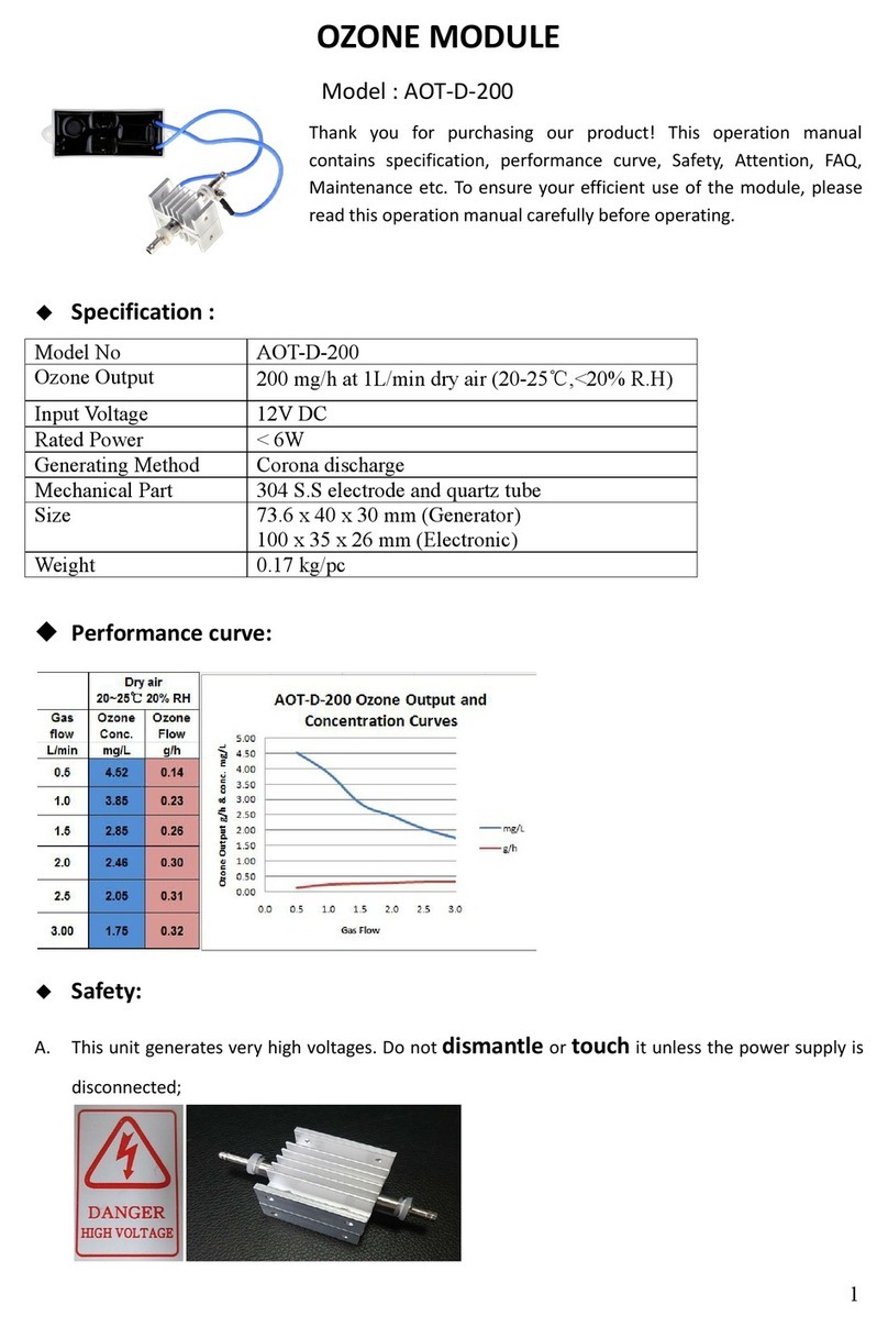 AQUAPURE Ozone Technology AOT-D-200 Operation manual