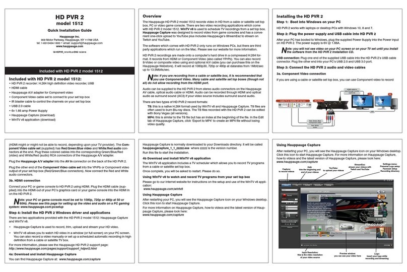 Hauppauge 1512 Quick installation guide