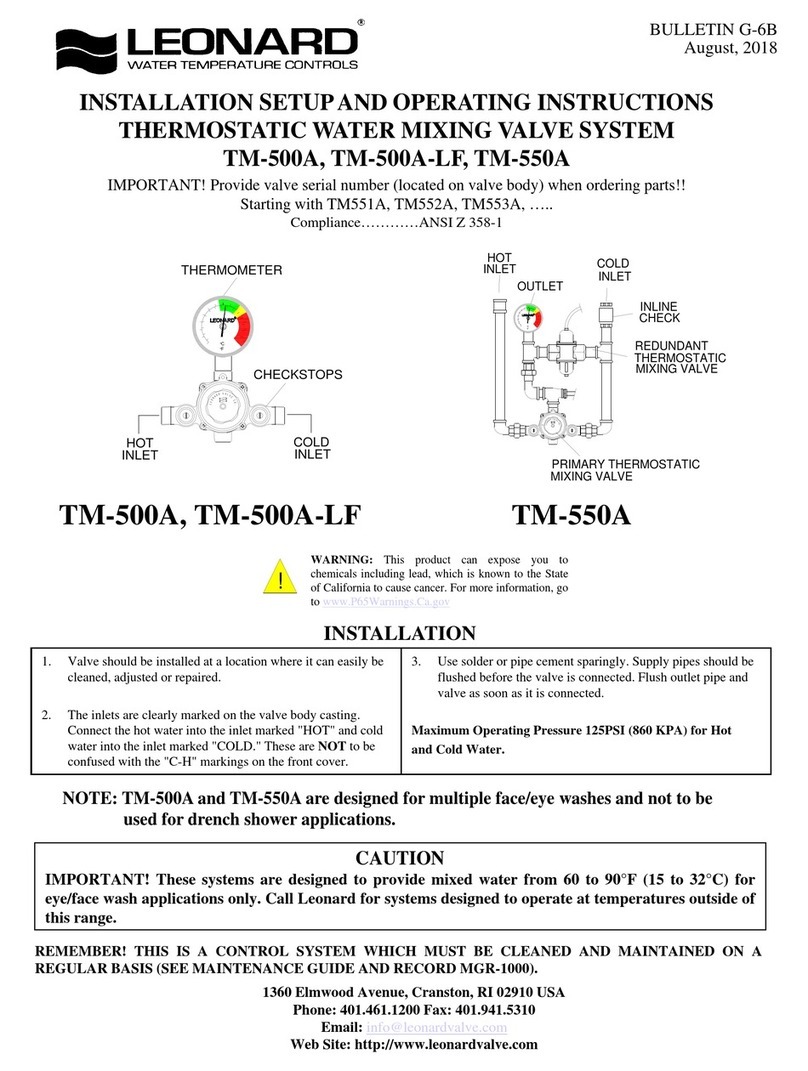 Leonard TM-500A Installation and operating instructions for the installer