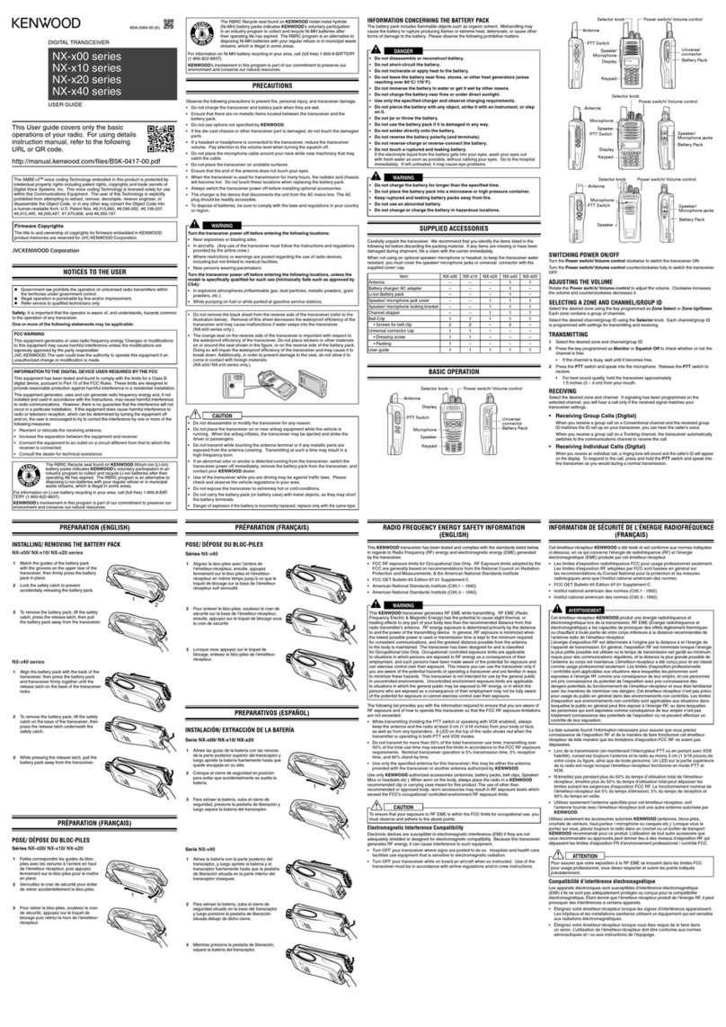 Kenwood NX-420 user guide