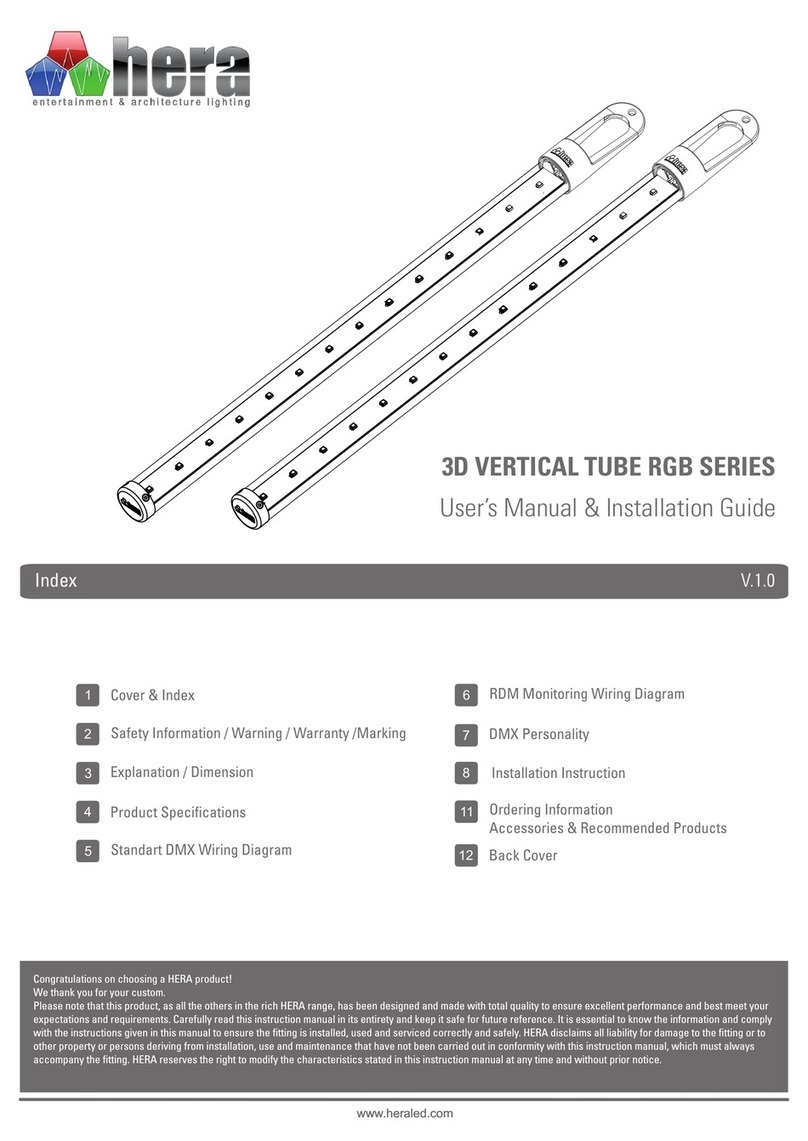 HERA 3D VERTICAL TUBE RGB SERIES Installation and operating instructions