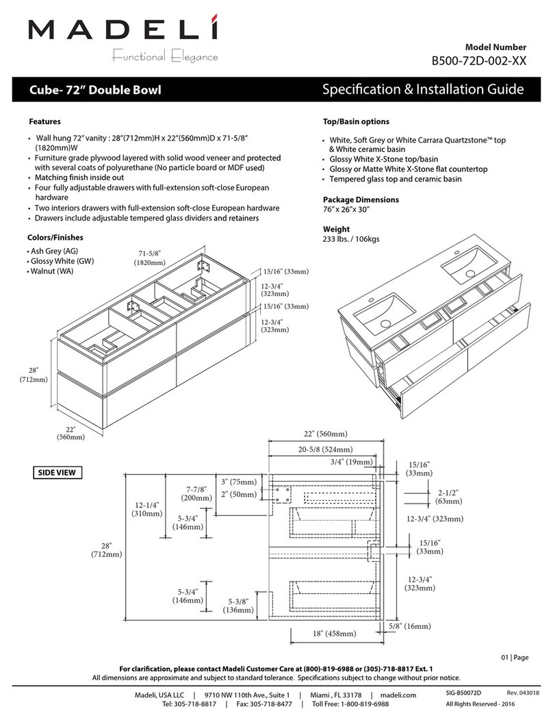 Madeli B500-72D-002 series Specification & installation guide Madeli B500-72D-002 series Specification & installation guide