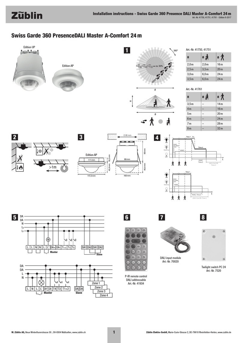Zublin Swiss Garde 360 Presence DALI Master A-Comfort... Installation instructions manual