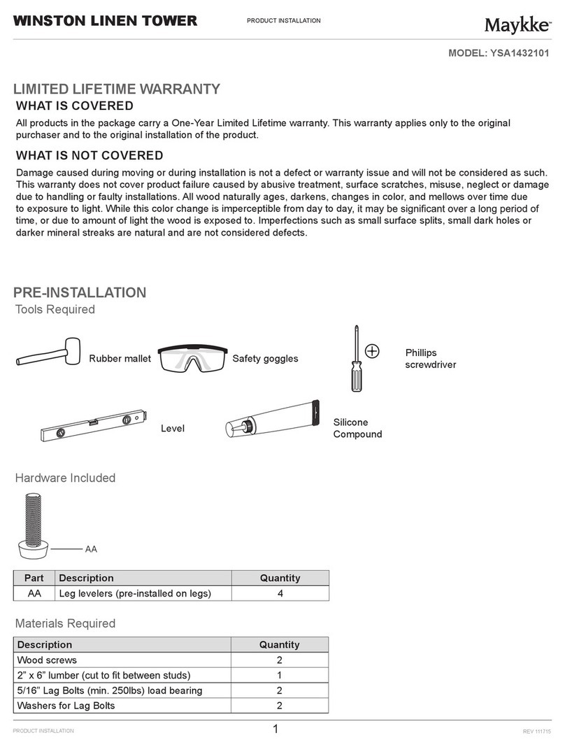 Maykke Winston Product installation manual