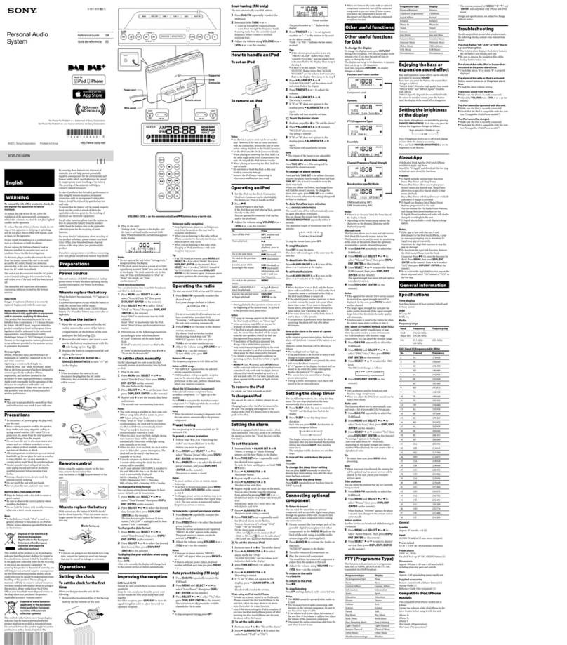 Sony XDR-DS16iPN User manual