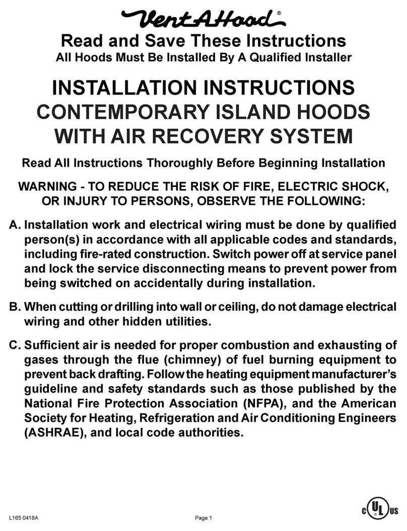 VentAHood K250 ARS installation instructions VentAHood K250 ARS installation instructions