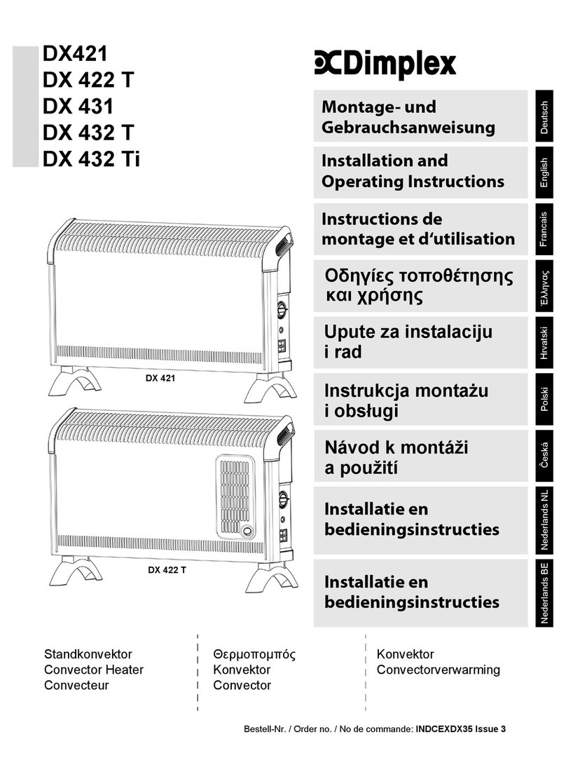 Dimplex DX 422 T Installation and operating instructions