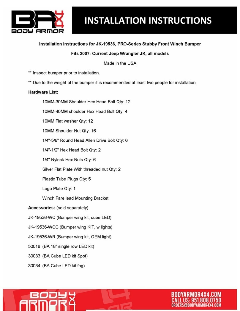Body Armor 4x4 PRO-Series installation instructions
