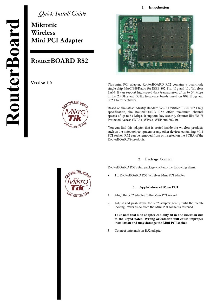 MikroTik RouterBOARD R52 Quick install guide