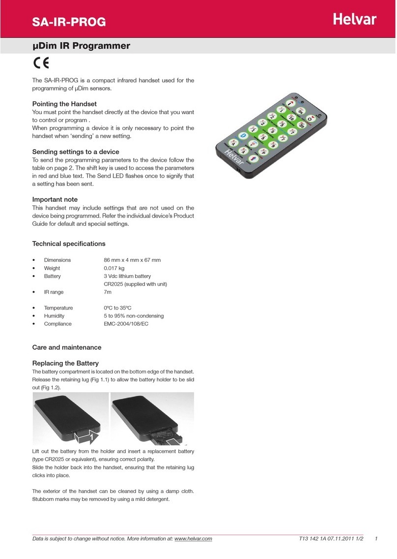 HELVAR SA-IR-PROG manual