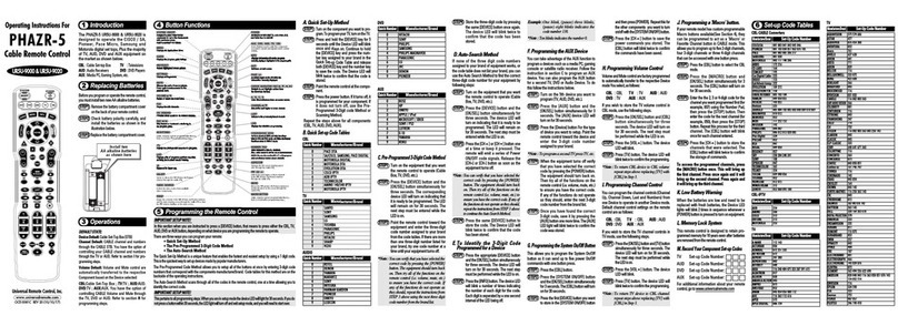 Universal Remote Control PHAZR-5 User manual