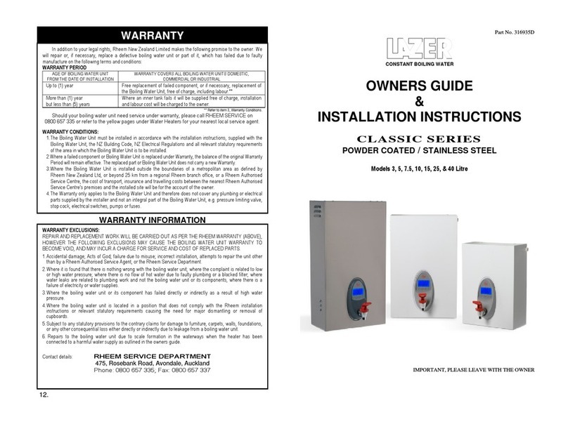 LAZER Classic Series Owner's guide & installation instructions