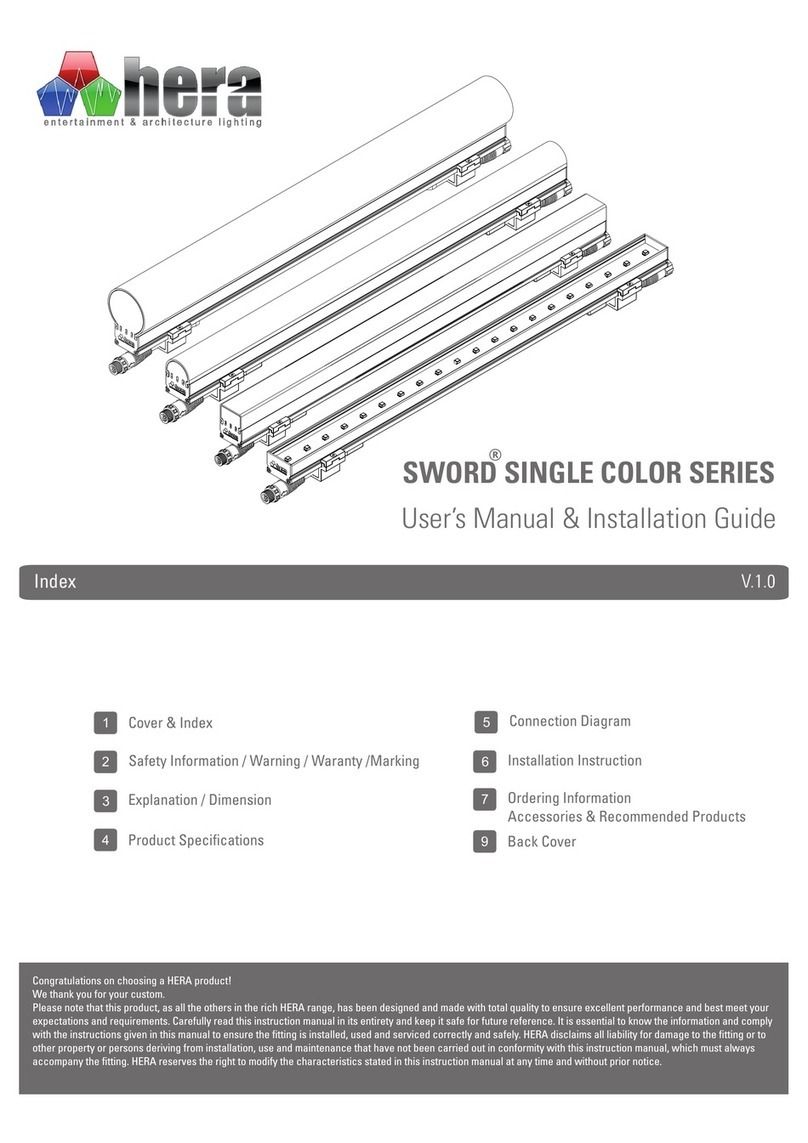 HERA SWORD SINGLE COLOR Radius Diffused Installation and operating instructions