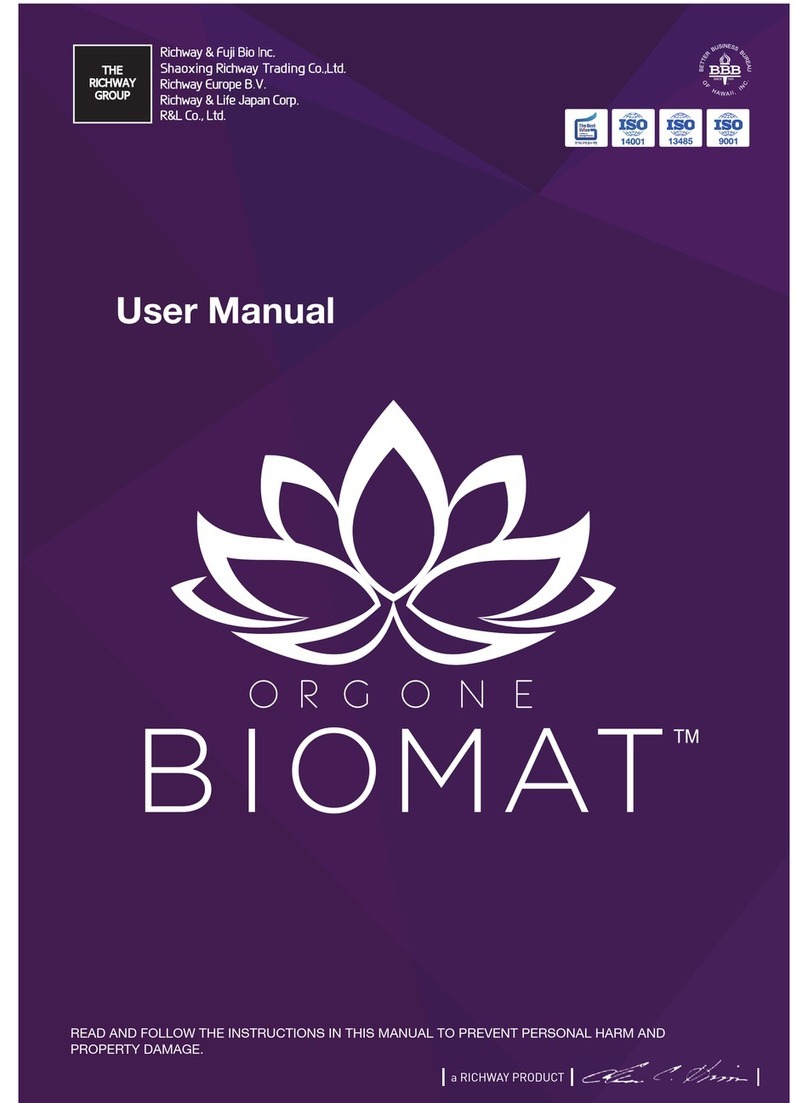 Rich Way Orgone Biomat User manual
