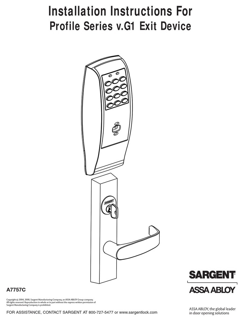 Assa Abloy v.G1 Sargent installation instructions