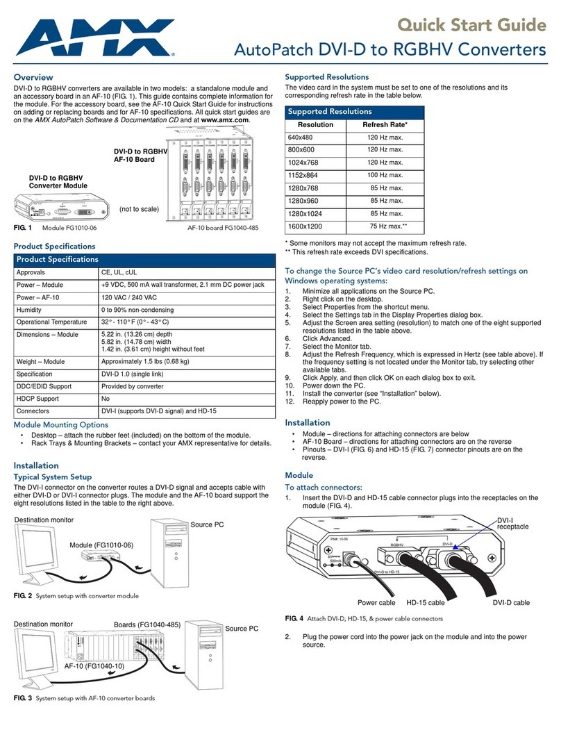 AMX FG1010-06 quick start guide