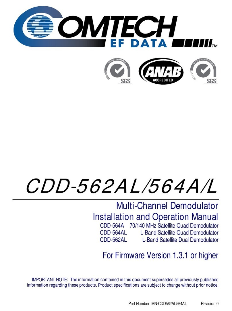 Comtech EF Data CDD-562AL Installation and operation manual