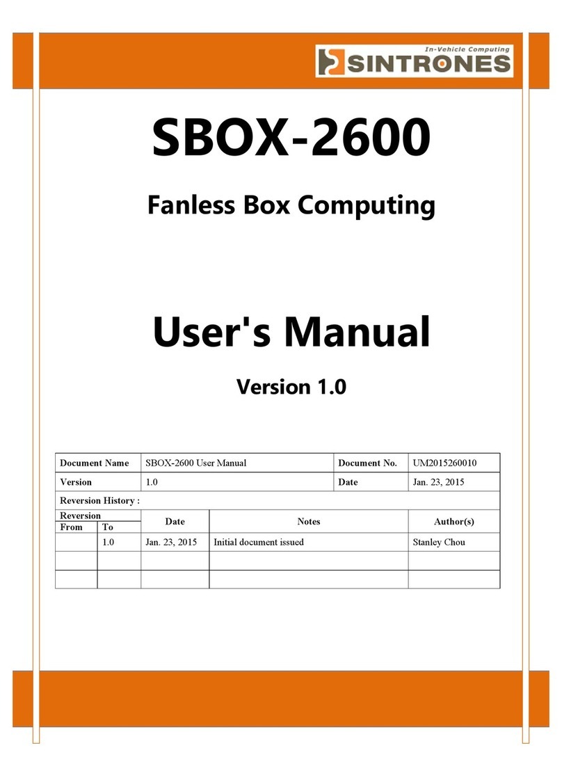 Sintrones SBOX-2600 User manual Sintrones SBOX-2600 User manual