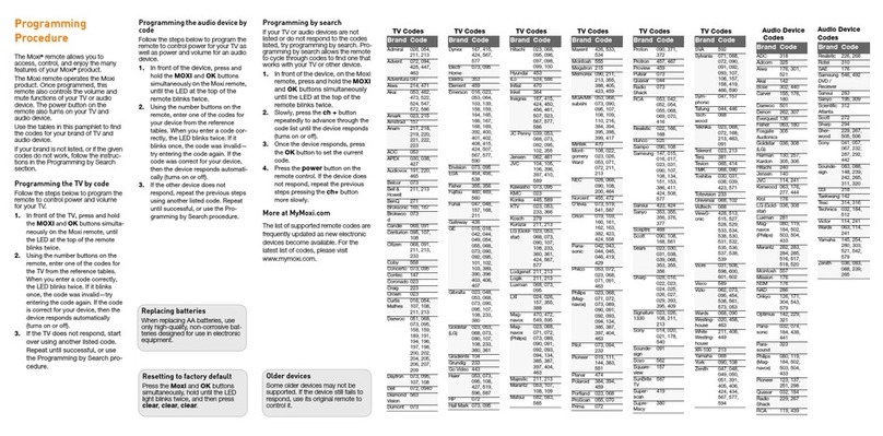 Moxi MC3 Quick guide