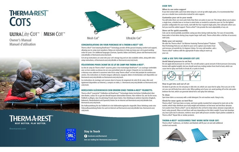 Thermarest UltraLite Cot owner's manual