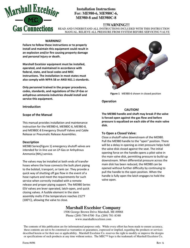 Marshall Excelsior ME980-8 installation instructions