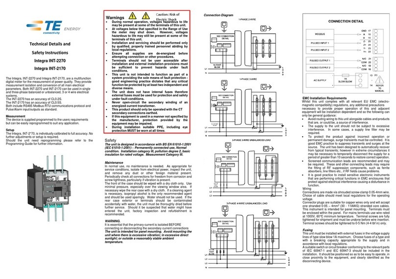 TE Connectivity Integra INT-2270 Technical instructions