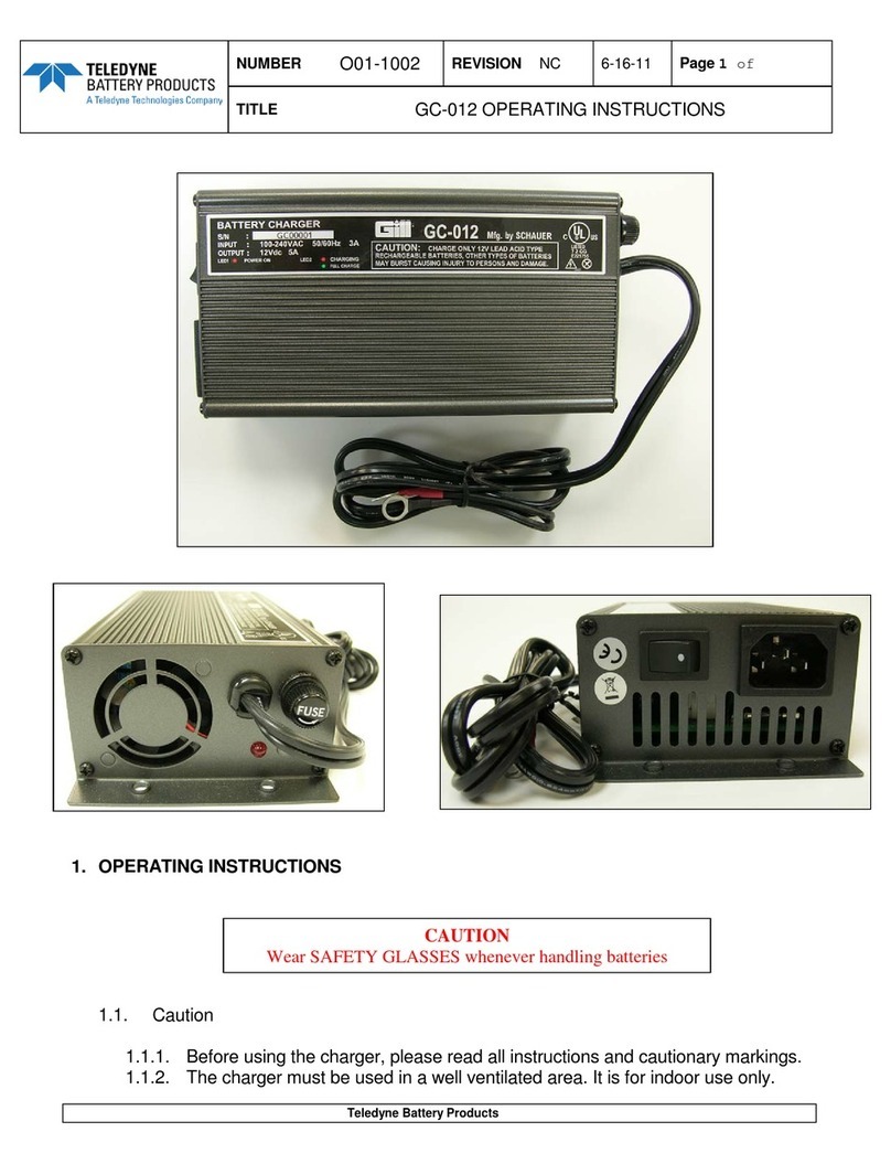 Teledyne Battery Products GC-012 operating instructions Teledyne Battery Products GC-012 operating instructions