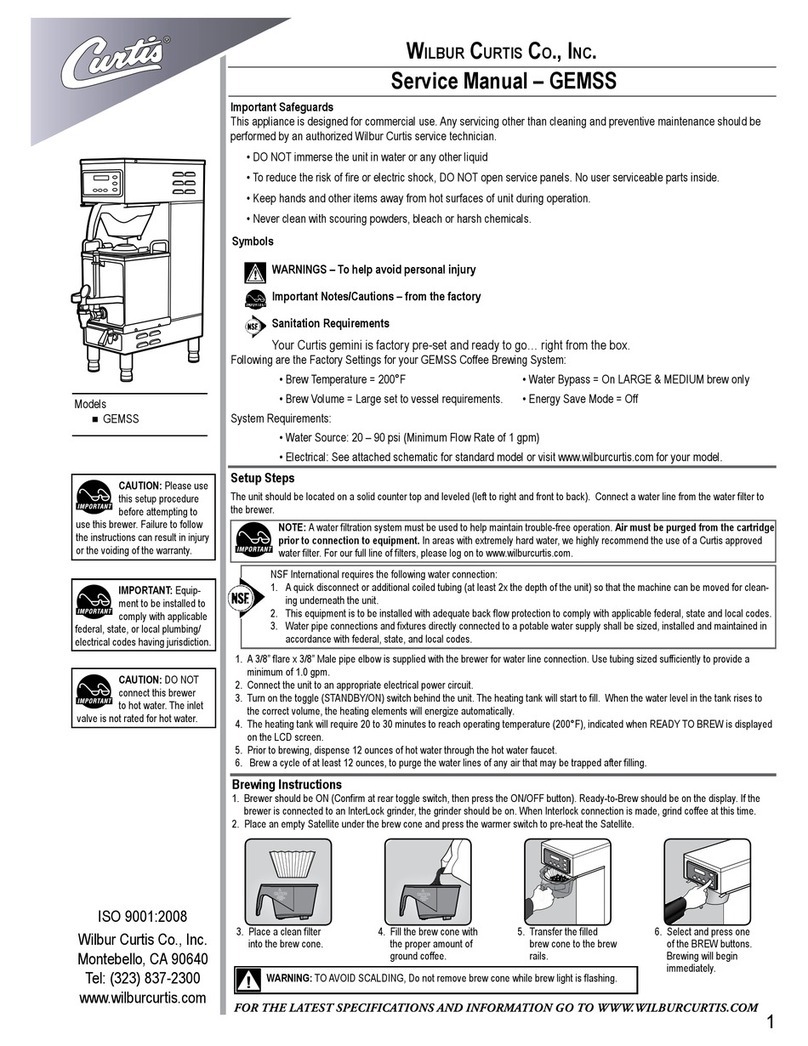 Wilbur Curtis Company GEM SS Service manual