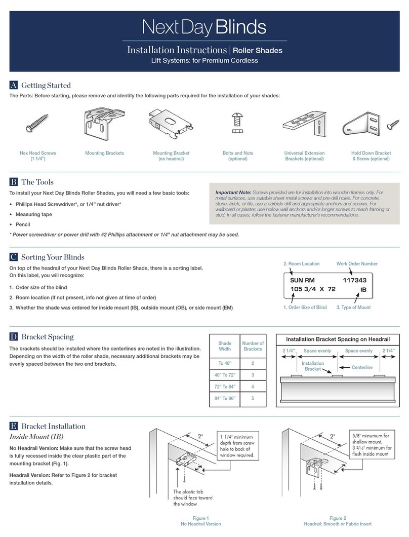 Next Day Blinds Roller Shades User manual