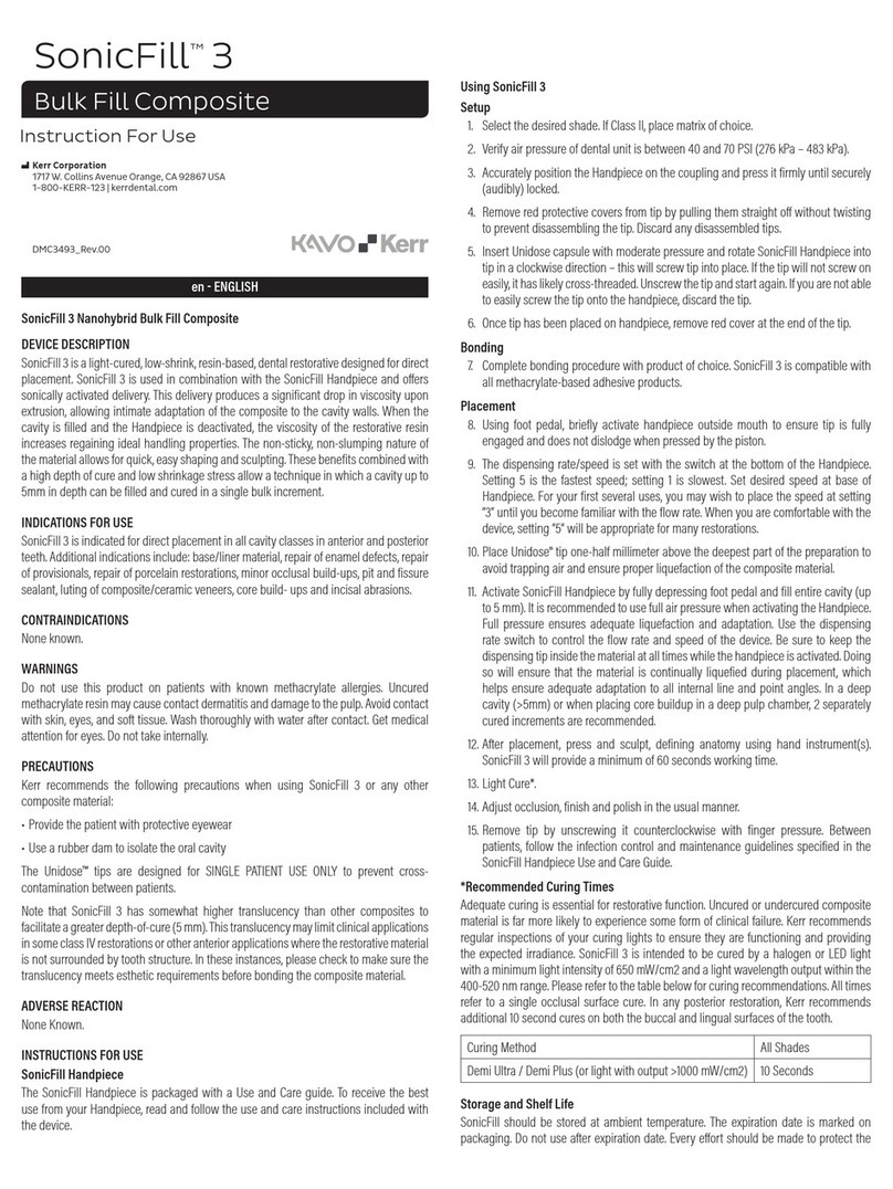 KERR SonicFill 3 Instructions for use