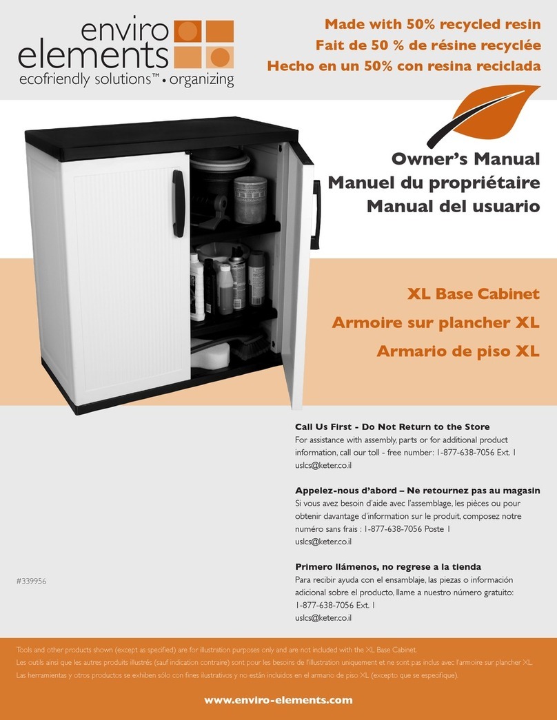 Enviro Elements ecofriendly solutions XL Base Cabinet owner's manual
