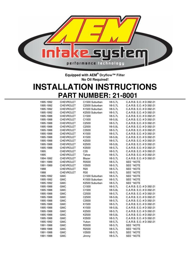 AEM 21-8001 User manual