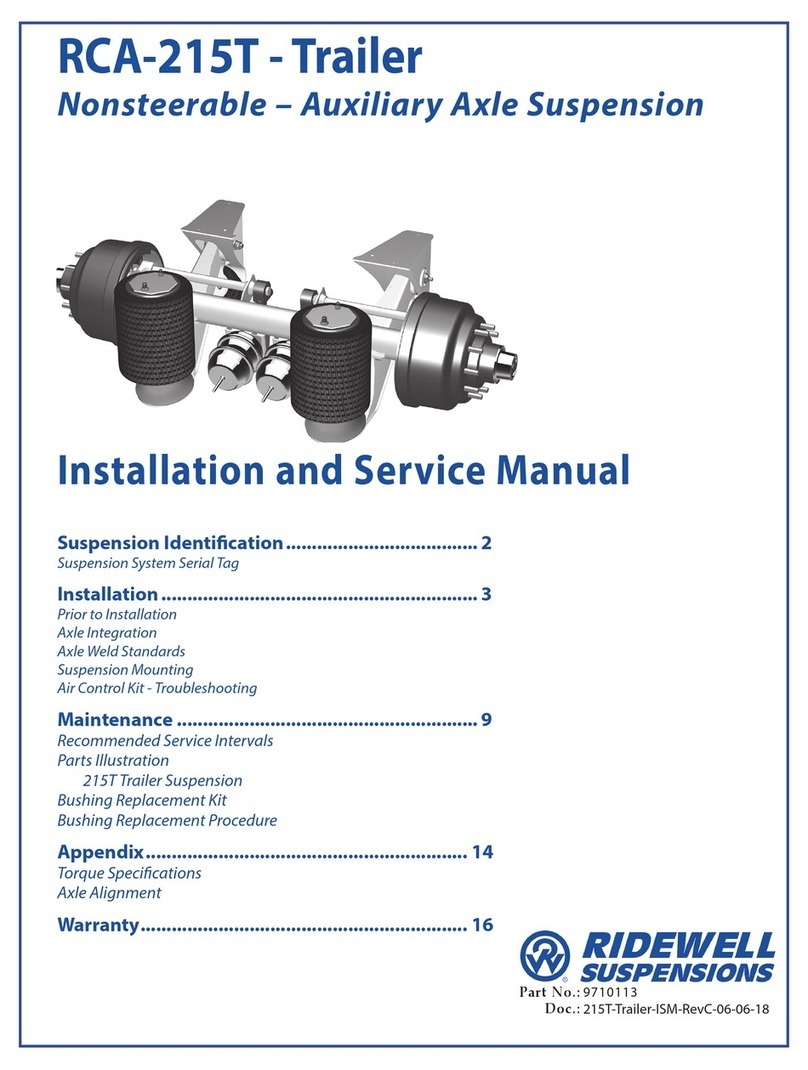 Ridewell Suspensions RCA-215T Installation and service manual
