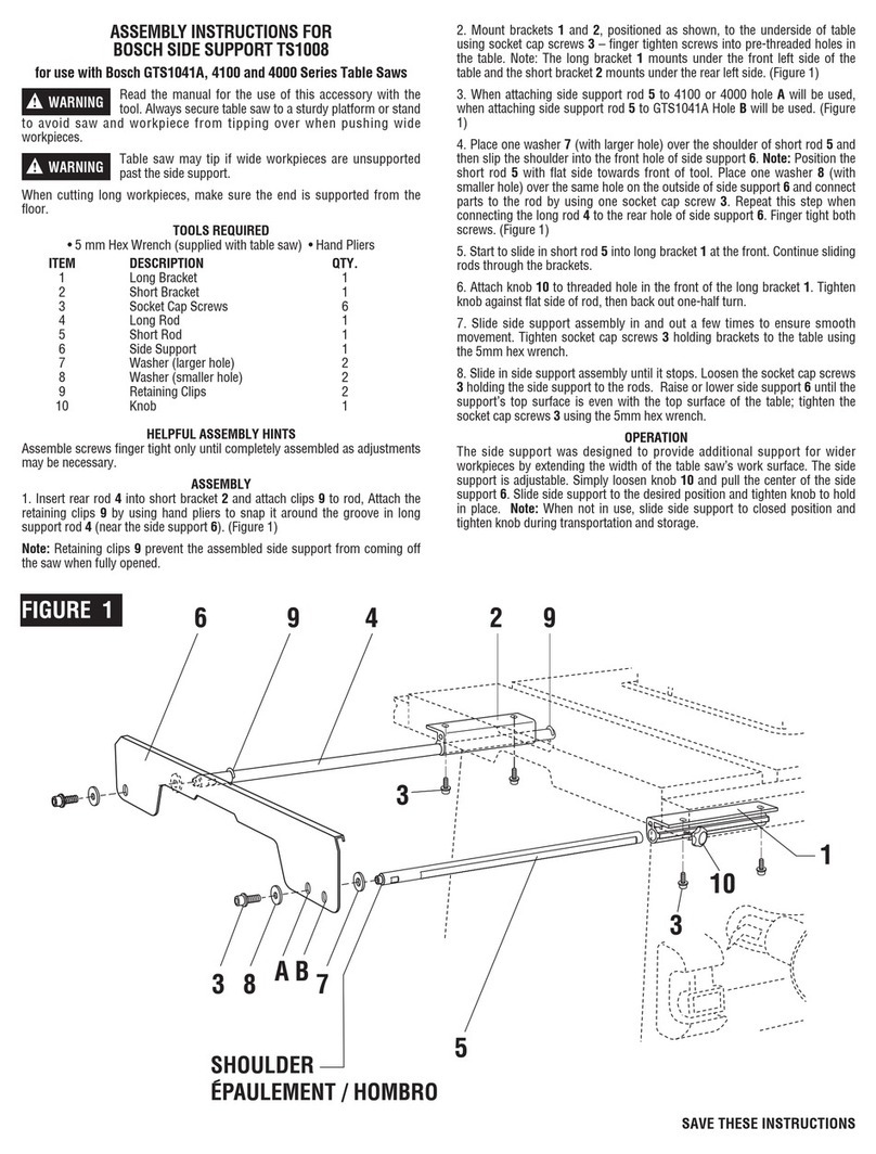 Bosch TS1008 Assembly instructions
