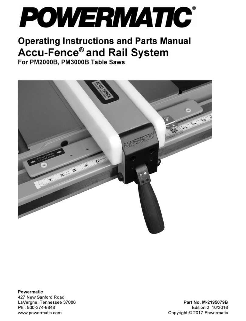 Powermatic Accu-Fence Operating instructions and parts manual