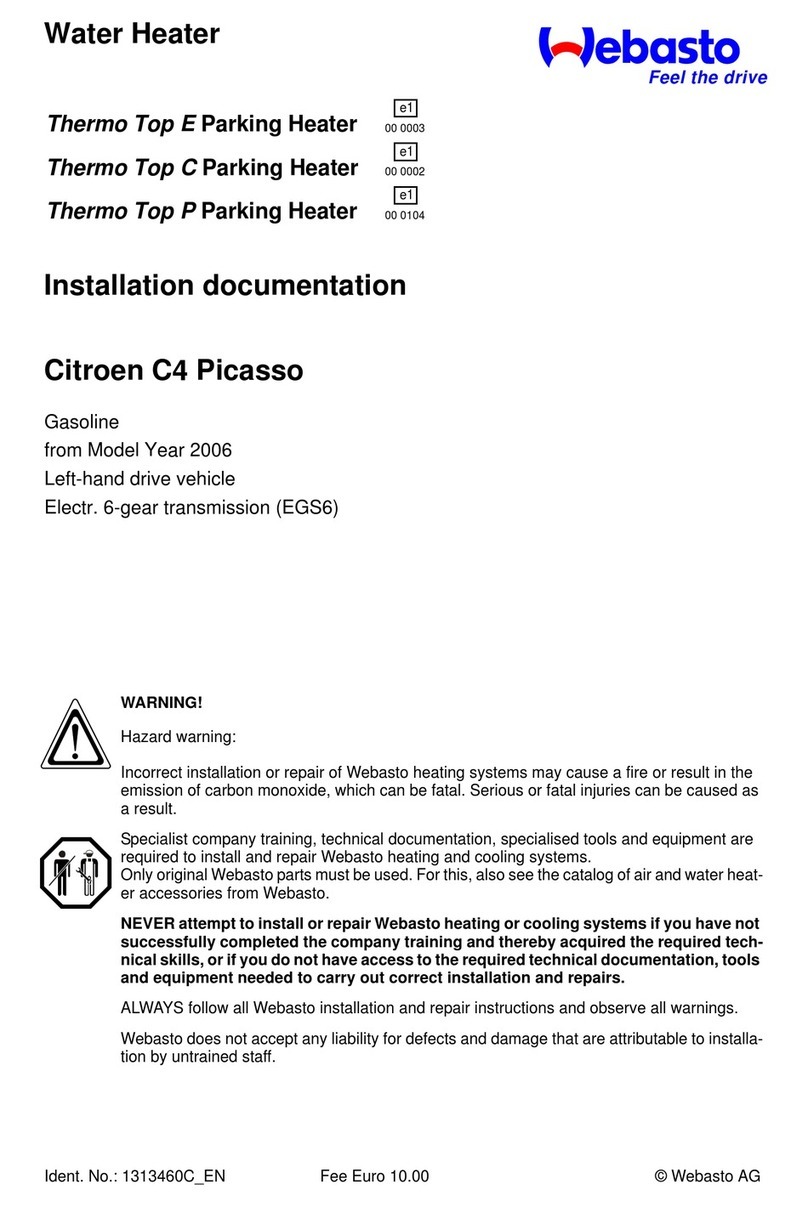 Webasto Thermo Top E Operator's manual