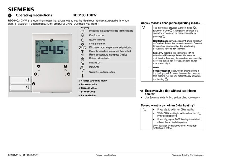 Siemens RDD100.1DHW User manual