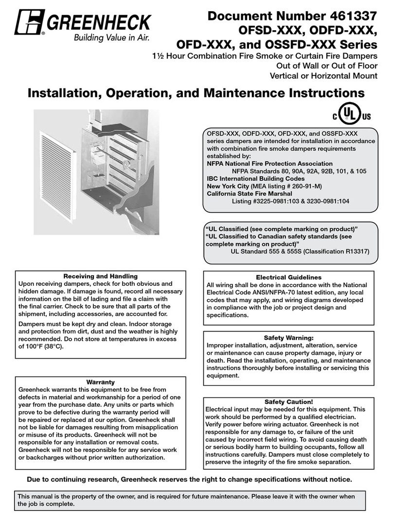 Greenheck ODFD Series Installation, operation and maintenance instructions